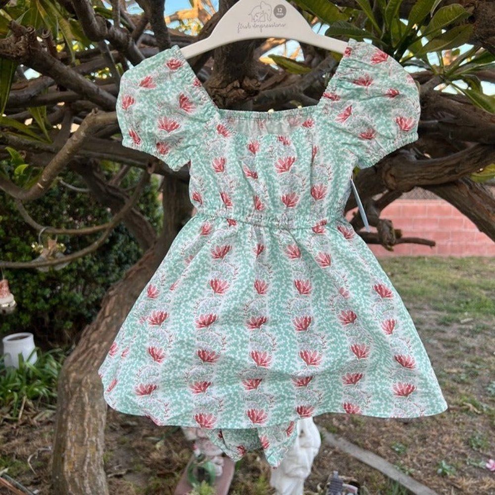 Hill House 12-18 months The Tiny Sienna Dress Trailing Vine Multi Cotton - Picture 7 of 7